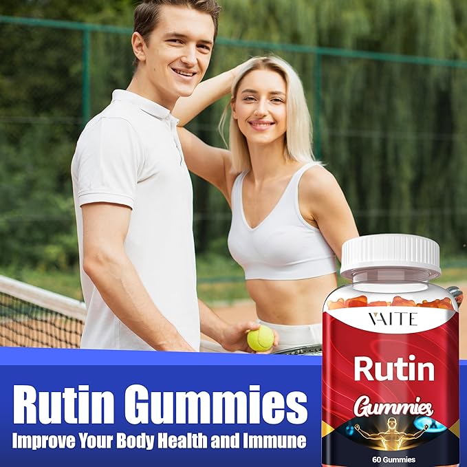 Rutin Supplement 500mg - Sophora Japonica Extract with Quercetin - Antioxidant Gummies for Men and Women - Vein and Leg Wellness - Flavonoid Complex for Daily Vascular Support - 60 Gummies