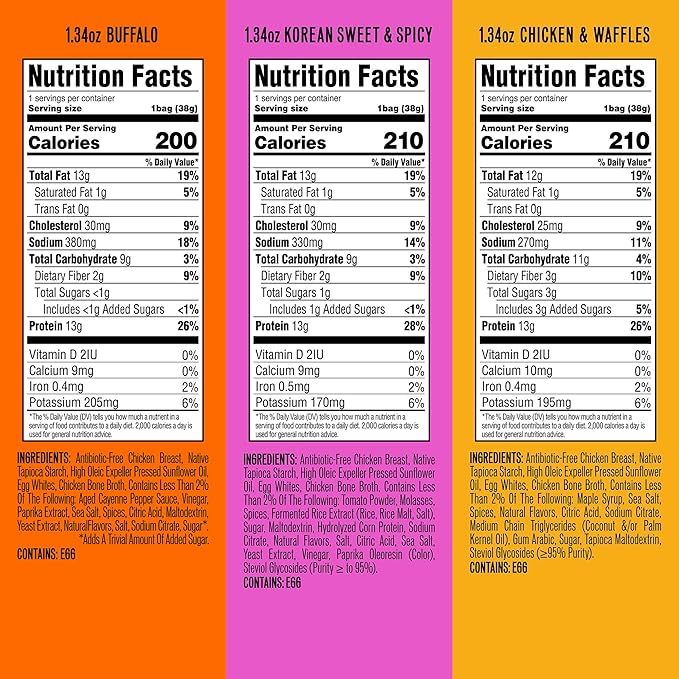 WILDE Protein Chips Variety Pack High Protein Snacks for Adults Keto Chips Gluten Free Low Carb Snack Box Made with Real Ingredients 1.34oz Bags Pack of 12