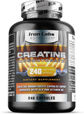 Iron Labs Nutrition Creatine Monohydrate (240 Capsules) - 3900mg Per Serving - Unflavoured Capsules - High Strength Creatine for Men &amp Women