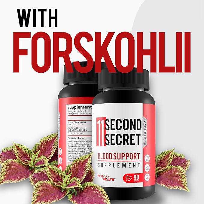 11 Second Secret Blood Support Supplement - Our Best Sugar Health Blood Health Formula - Advanced Blood Health Formula - Turmeric Berberine Cinnamon Gl Pro Gluco Elixir Blood Cleanse