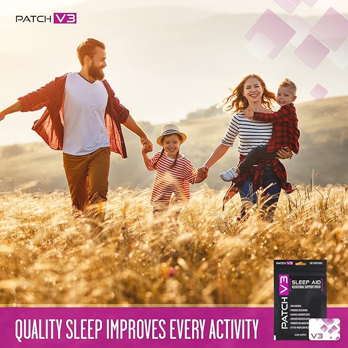 Melatonin Sleep Patches - Sleep Aid Vitiman Patches Calming Lavender with Magnesium Valerian Root Supplement - Natural Vegan Formula