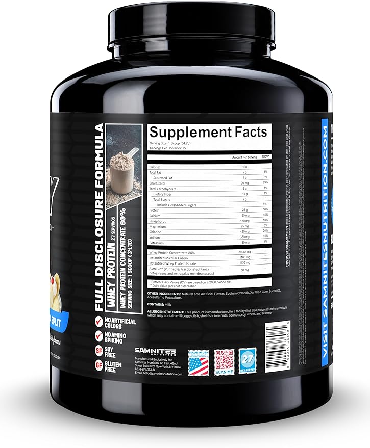 Whey Protein Blend Banana Split Whey: Full-Disclosure Ultra-Delicious Premium Protein