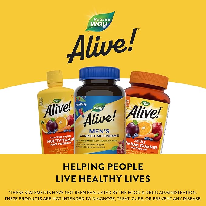 Nature's Way Alive! Men's Complete Daily Multivitamin Supports Energy Metabolism &amp Muscle Function* with B-Vitamins Gluten Free 130 Tablets (Packaging May Vary)