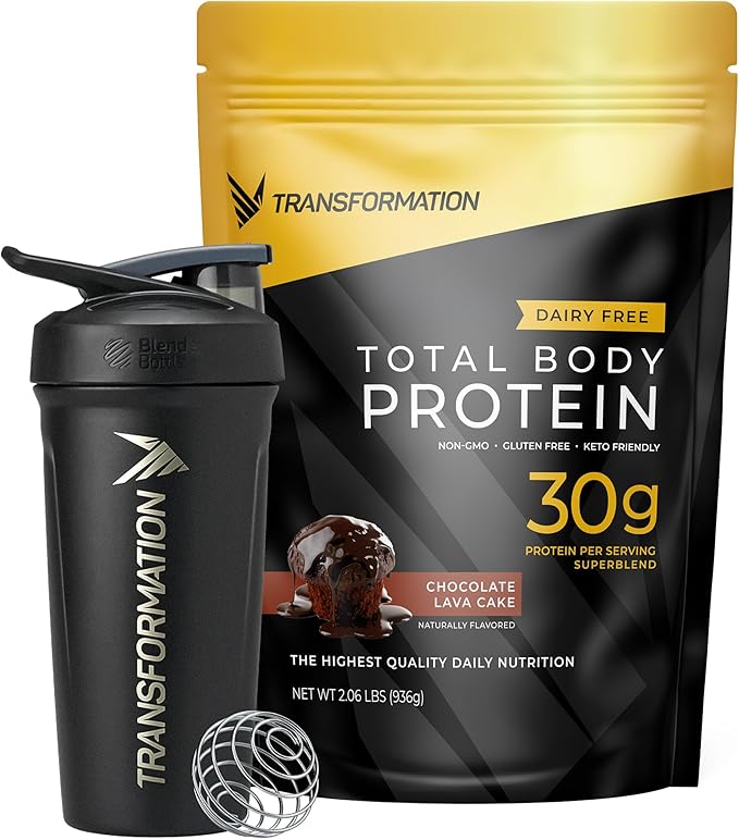 Transformation Chocolate Protein Powder &amp Performance Insulated Shaker Bottle | 30G Multi-Protein Superblend | Collagen Peptides Egg White &amp Plant Blend | MCT Oil | BCAA Amino Acids