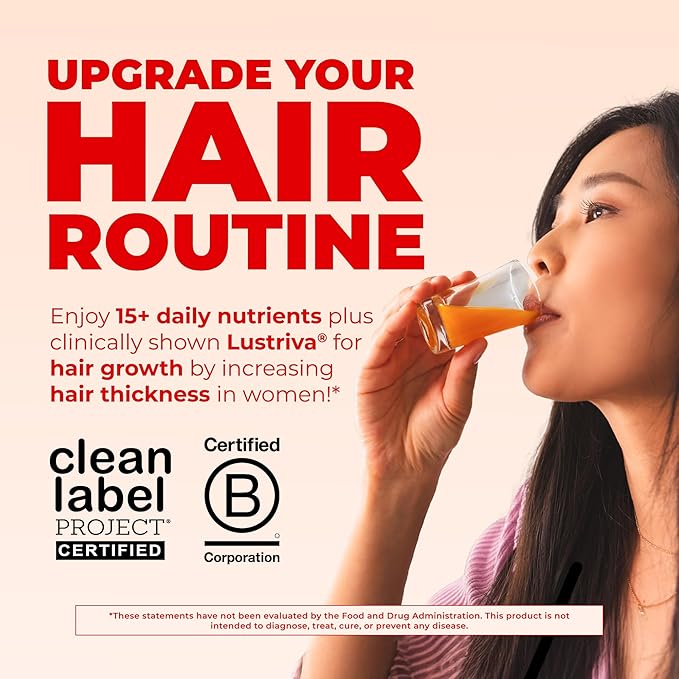MARYRUTH'S Liquid Multivitamin+Hair Growth | Biotin 10000mcg | Lustriva Hair Growth Supplement | Clinically Tested in Women for Thicker Hair&ampFacial Wrinkle | Skin Care | Ages 18+ | 15.22 Fl Oz