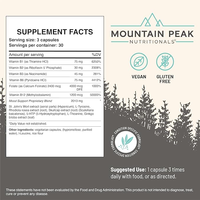 Mountain Peak Nutritionals Sleep &amp Mood Support Combo Pack – 5-HTP Amino Acids Melatonin Magnesium &amp Serotonin Boosting Ingredients – Hypoallergenic Supplements for Relaxation &amp Well-Be