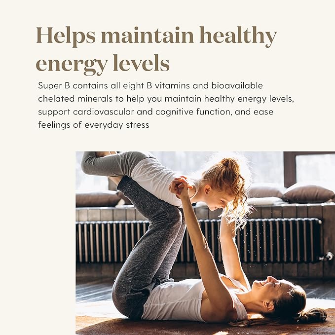 Young Living Super B Tablets 60-Count Bottle | B Vitamins &amp Minerals | Supports Healthy Energy Levels | Keto-Friendly | Natural Folate Source | Contains Calcium Magnesium and Vitamin B6