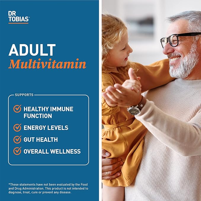 Dr. Tobias Adult Multivitamin for Women &amp Men Immune Supporting Vitamins from 42 Fruits Vegetables Plus Probiotics Vegan Multivitamins for Men &amp Women Non-GMO 90 Tablets 30 Servings