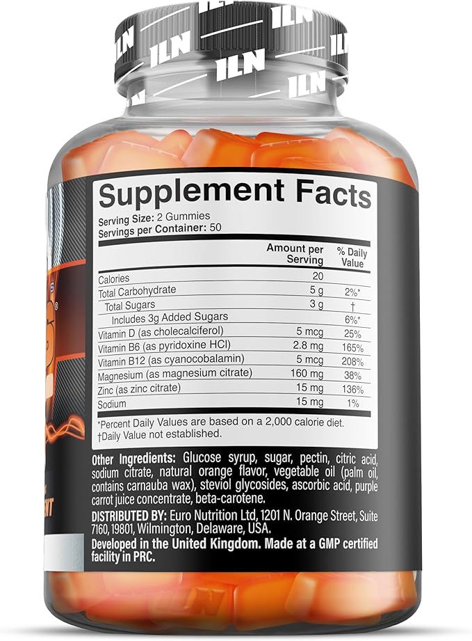 Iron Labs ZM6 Gummies – High Strength Zinc Magnesium Gummies for Men &amp Women (100 Count Orange Flavor Vegan) – Magnesium Citrate and Zinc Citrate Supplements with Vitamin B6 and D3