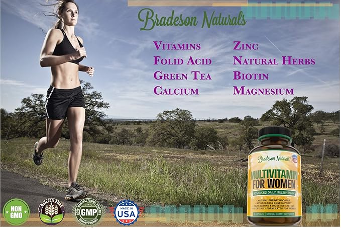 Women's Multivitamin Supplement. Vitamins A C D E &amp Vitamin B Complex. Immune &amp Female Support + Antioxidant &amp Natural Energizers. Non-GMO Gluten Free Made in the USA60 Caps