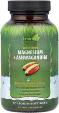 Irwin Naturals Triple Source Magnesium + Ashwagandha 60 Liquid Soft-Gels