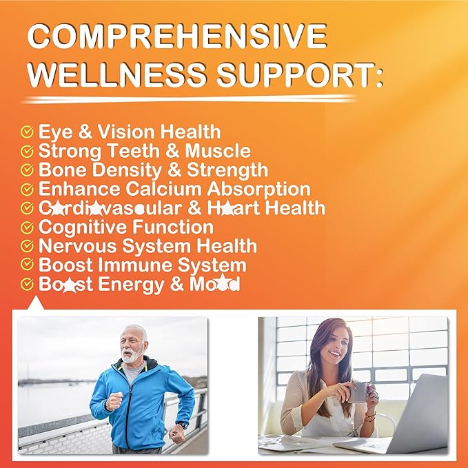Sugar-Free ADK+Vitamin B12 Gummies - Vitamin D3 K2 10000IU/ 5000IU B12 5000mcg 2500mcg K2 (MK-7) 240mcg Multivitamin Adults-Vitamin AVegan Vitamin DMethyl B12CZinc-EyeBoneEnergyNerveImmune