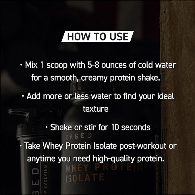 Kaged Whey Protein Isolate Powder | Chocolate | 100% Pure Low Lactose Whey | Post Workout Recovery Drink | Supports Muscle Building | Supplements for Men &amp Women | 41 Servings