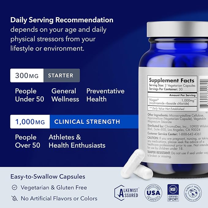 TRU NIAGEN 1000mg + Beauty Bundle. A Full-Spectrum Bundle for Clinical-Strength Daily NAD+ Support and targeted Beauty Actives for Healthy Skin Hair and Nails at the Cellular Level.