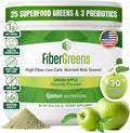 Soluble Fiber Greens Powder with 30 Superfoods Probiotics &amp Prebiotic Fiber Supplement for Women &amp Men - Support Digestion Regulate Blood Sugar &amp Promote Daily Energy - Made in USA - 30