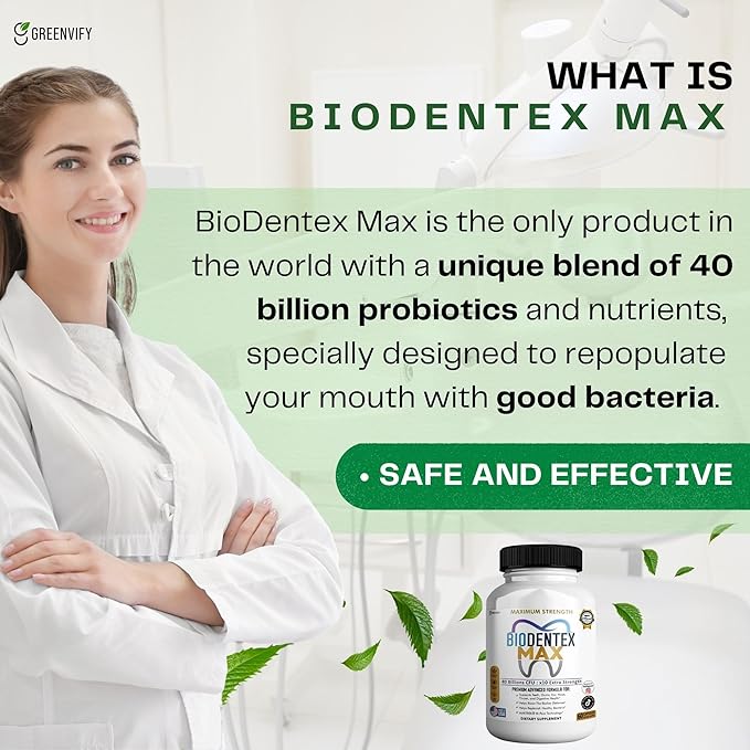 BioDentex Max Maximum Strength Probiotic Supplement 40 Billion CFU 60 Capsules with MAKTREK Bi-Pass Technology for Digestive Health Support (1)