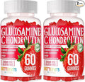Glucosamine Chondroitin Gummies with MSM &amp Elderberry Extra Strength - Joint Support Antioxidant Immune Support Supplement for Adults Men &amp Women.120 Strawberry Gummies