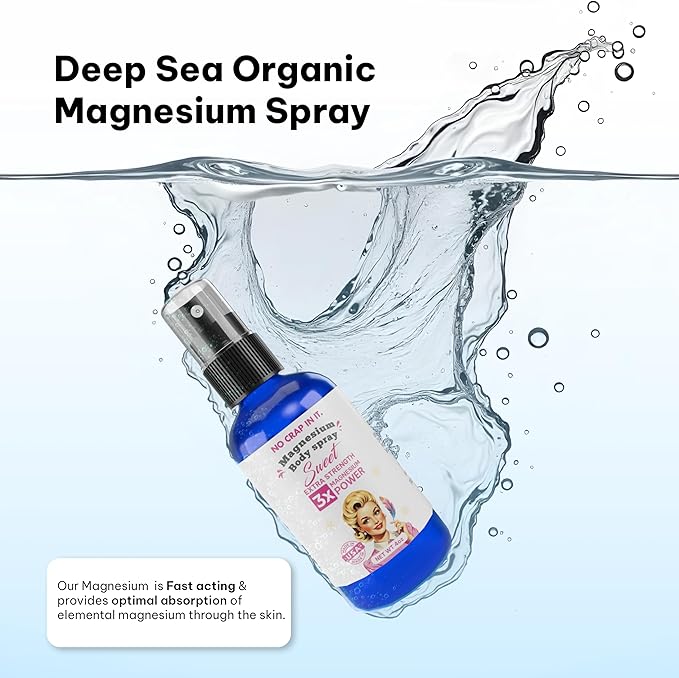 No Crap In It Magnesium Spray Triple Action!- Your Way to Wellness | Immediate Relief with Our Unique Magnesium Glycinate Citrate Chloride Blend Spray (Sweet)