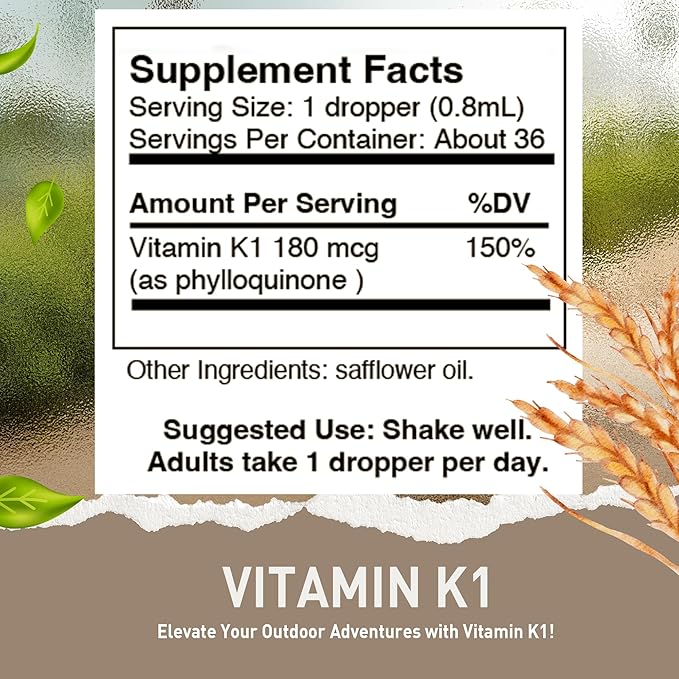 HoneyCombs Vitamin B6 &amp K1 Drops – Liquid Pyridoxine &amp Vitamin K Extracts for Vegan Supports Overall Health Non-GMO Vitamin Liquid Extract 1 fl oz Each