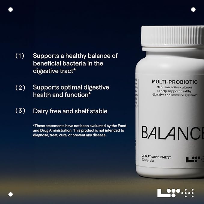 LTH Balance Multi Pro 30B Probiotic - Trusted by Life Time Members - 30 Billion CFUs - Dairy-Free &amp Shelf-Stable Supplement - Gut &amp Immune Support - 30 Capsules (30 Servings)
