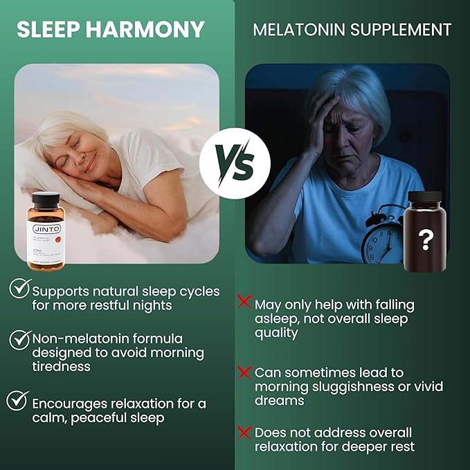JINTO Melatonin Sleep Capsules - Natural Sleep Aids for Adults with Melatonin 60mg and Magnesium Glycinate 58mg Sleep Aid with Passion Flower L Theanine Valerian Root 60 Capsules