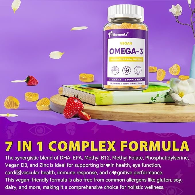 2 Pack Omega 3 Gummies + 1 Pack Kid Calcium Gummies 300mg Calcium Citrate + Vitamin D3 K2 MK-7