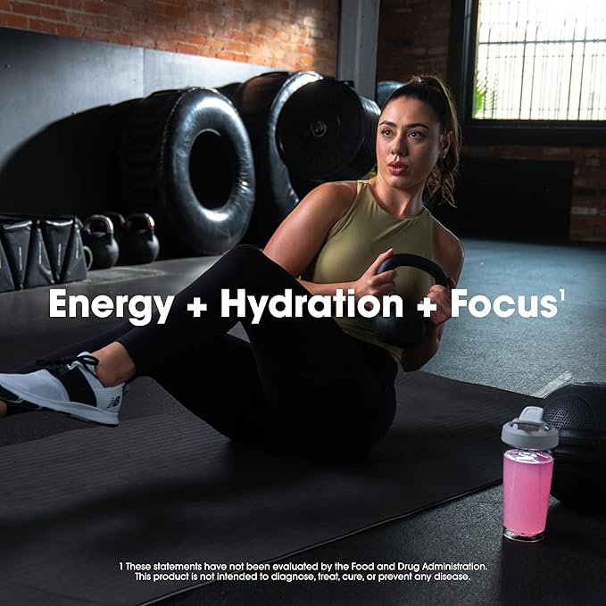 Optimum Nutrition Amino Energy Powder Plus Focus with BCAA Electrolytes and Caffeine Juicy Strawberry 30 Servings (Packaging May Vary)