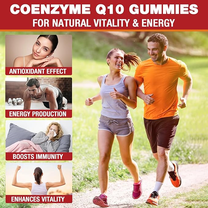 2 Pack CoQ10 Gummies 3000 mg - Plus Omega-3 Vitamin B3 &amp Zinc High Absorption Coenzyme Q10 Supplements for Cellular Energy &amp Antioxidant Support Vegan 120 Count