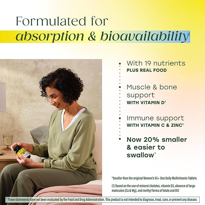 MegaFood Women Over 55 One Daily Supports Optimal Health and Wellbeing Multivitamin and Mineral Dietary Supplement Vegetarian 60 tablets (60 servings)