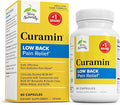 Terry Naturally Curamin Low Back Pain Relief - 60 Capsules - with Curcumin Boswellia &amp DLPA - Non-GMO Vegan Gluten Free - 20 Total Servings