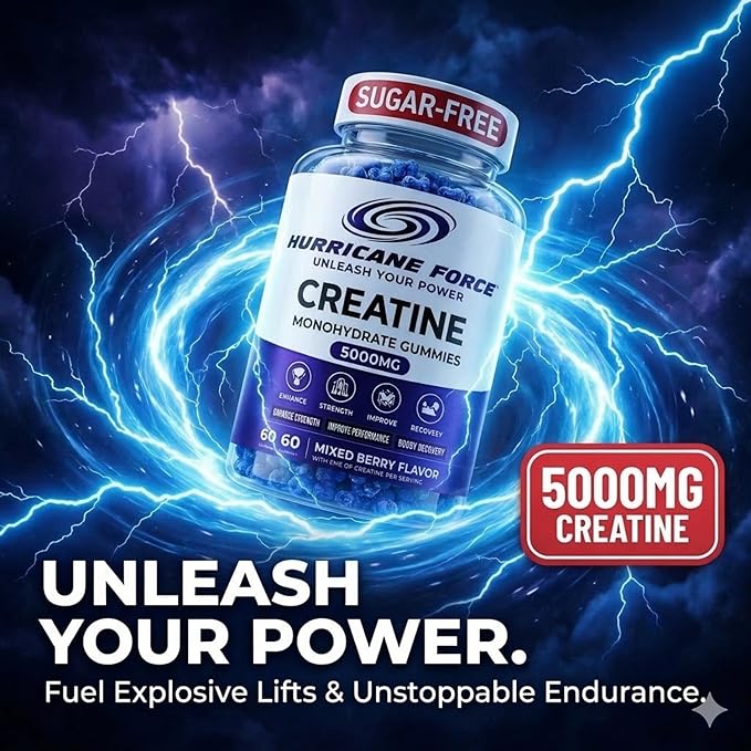 Chewable Creatine Monohydrate Gummies 5000mg — Sugar-Free Creatine Chews No Powder No Shaker No Mess No Bloat — Easy On-the-Go Supplement for Strength Training &amp Muscle Recovery — 60ct Mixed B