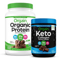 Orgain Keto Collagen Protein Powder Chocolate (0.88lb) Organic Vegan Protein Powder Creamy Chocolate Fudge (2.03lb)