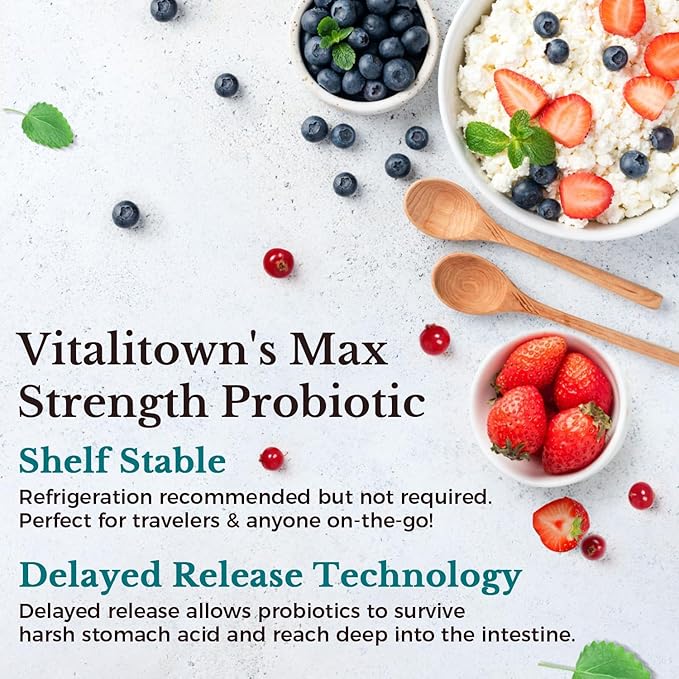 Vitalitown Probiotics &amp Daily Multivitamin Bundle (Pack of 2) | Probiotics 120 Billion CFUs (Item 1) &amp Multivitamin with Iron Zinc (Item 2)