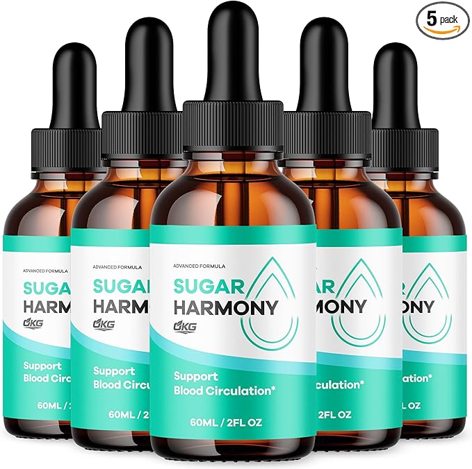 (5Pack) Sugar Harmony Drops Official Sugarharmony Liquid Supplement with All Natural Ingredients Advanced Multivitamin Support Premium Health &amp Wellness Supplement Drops Made in The USA(150Servi