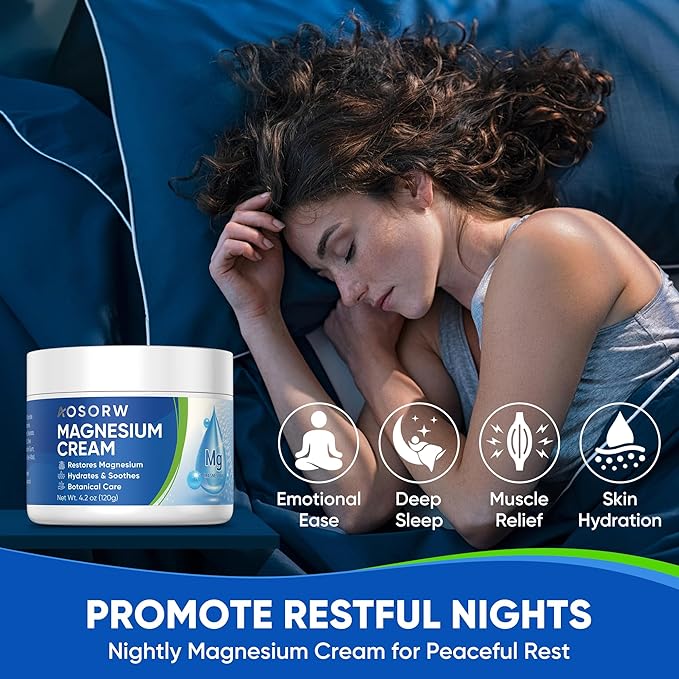 Magnesium Cream &amp Magnesium Oil Spray Bundle – Topical Magnesium Set for Muscle Relief &amp Sleep Support – With Herbal Extracts &amp Fast Absorption – 4.2oz Cream + 4.8oz Spray (Pack of 2)