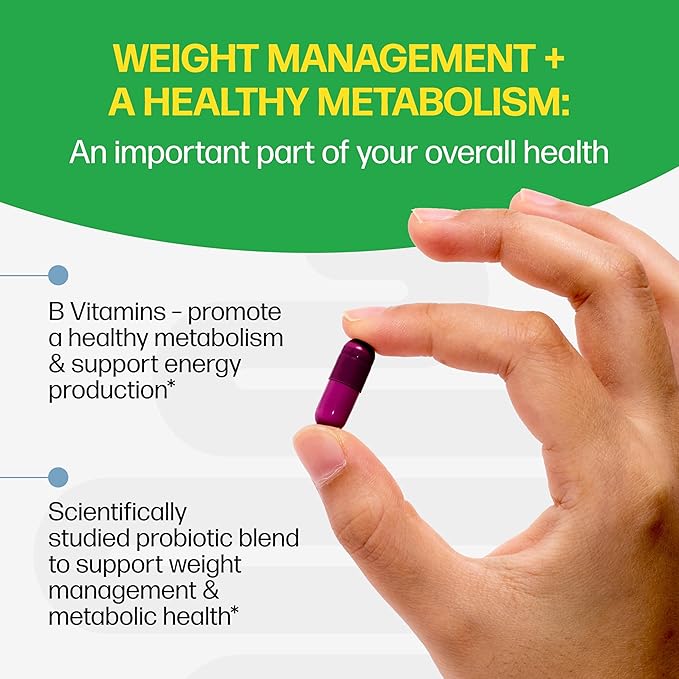 Culturelle Metabolism + Weight Management with SlimBiotics® Probiotic Capsules – 30 Count – Helps Safely Manage Weight - Promotes Healthy Metabolism and Physical &amp Mental Energy