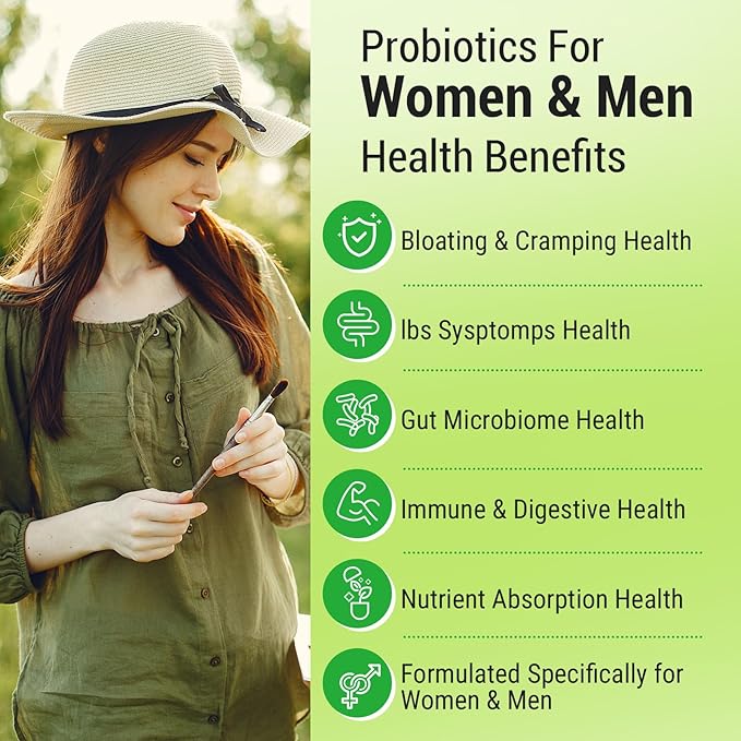 Probiotics for Women Men- 300 Billion CFU 24 Strains Probiotic+15 Organic Herbs Prebiotics Blend Pre and Probiotics for Digestive Health Immune &amp Gut Diarrhea Bloating Vegan 8 Month Supply