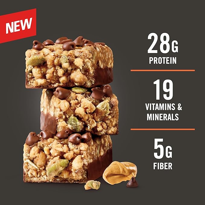 MET-Rx Big 100 Granola Protein Bar Meal Replacement Bar 32G ProteinPeanut Butter Chocolate Chip Pack of 9