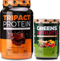 Nutrology TRIPACT Protein Powder 7-in-1 Meal Replacement Shake Creamy Chocolate (40 Servings) Greens &amp Fruits Powder-Naturally Sourced Superfood Vanilla Cinnamon (30 Servings)