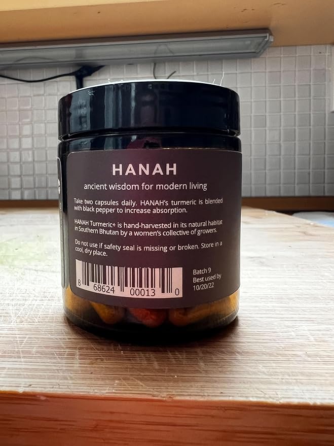 Hanah Turmeric+ with Black Pepper - Antioxidant Digestive Support - 60 Capsules
