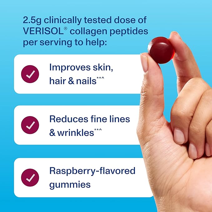 Vital Proteins Collagen Gummies 2.5g of Clinically-Tested Collagen for Hair Skin Nails &amp Wrinkles 120 ct Bottle Pack of 2 Raspberry Flavor