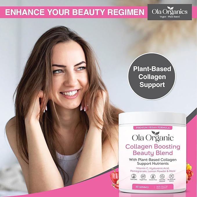 Collagen Booster Powder – Collagen Support with Hyaluronic Acid – Supports Hair Skin Nails &amp Joints – Premium Non-GMO Formula (300g Jar)