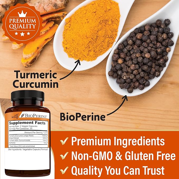 NEW AGE Turmeric Curcumin Capsules - Standardized Curcuminoids - Non-GMO Gluten Free 180 Count (Pack of 2)