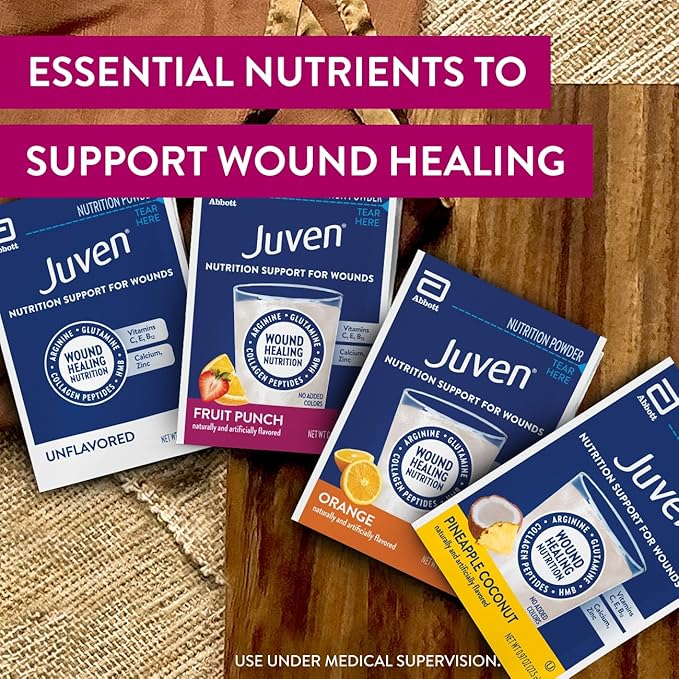 Juven Therapeutic Nutrition Drink Powder Including Collagen Peptides Amino Acids and HMB for Wound Healing Support Pineapple Coconut 14 Packets