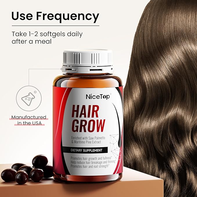 Hair Growth Supplement Hair Care Support for Strength Thickness Growth with Biotin Vitamin A C E Zinc Capsules (2)