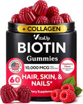 Biotin Gummies 10000mcg for Women and Men - Extra Strength Hair Skin and Nails Gummies with Collagen - Natural Biotin Gummy Supplement for Hair Skin Nails Support - 60 ct