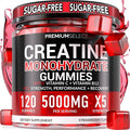 Sugar Free Creatine Monohydrate Gummies 5g Per Serving - 120 Monohydrate Creatine Gummies Advanced Complex with Vitamin C + Vitamin B12 for Muscle Strength Energy Boost Pre-Workout Gummy
