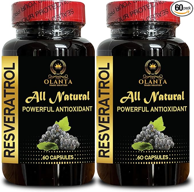 Trans Resveratrol 500mg – Energy and Metabolism Support - Superfood antioxidants – Antioxidant Supplements - Energy Support Capsules – 2 Bottles 120 Capsules