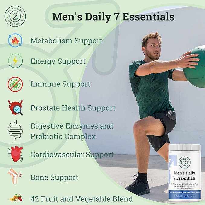 Men's Daily 7 Essentials &amp Vitamin D3+K2 Bundle