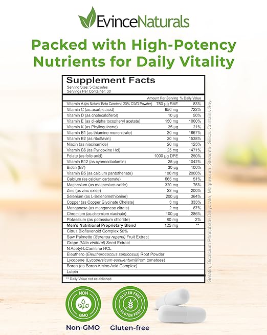 Evince Naturals Men's Daily Nutritional System Multivitamin